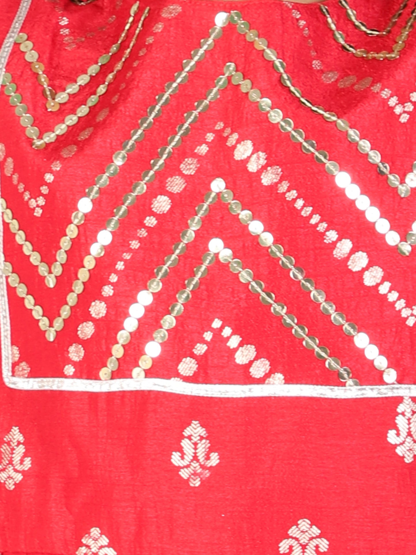 Girl - Red Crop Top with Dhoti Set