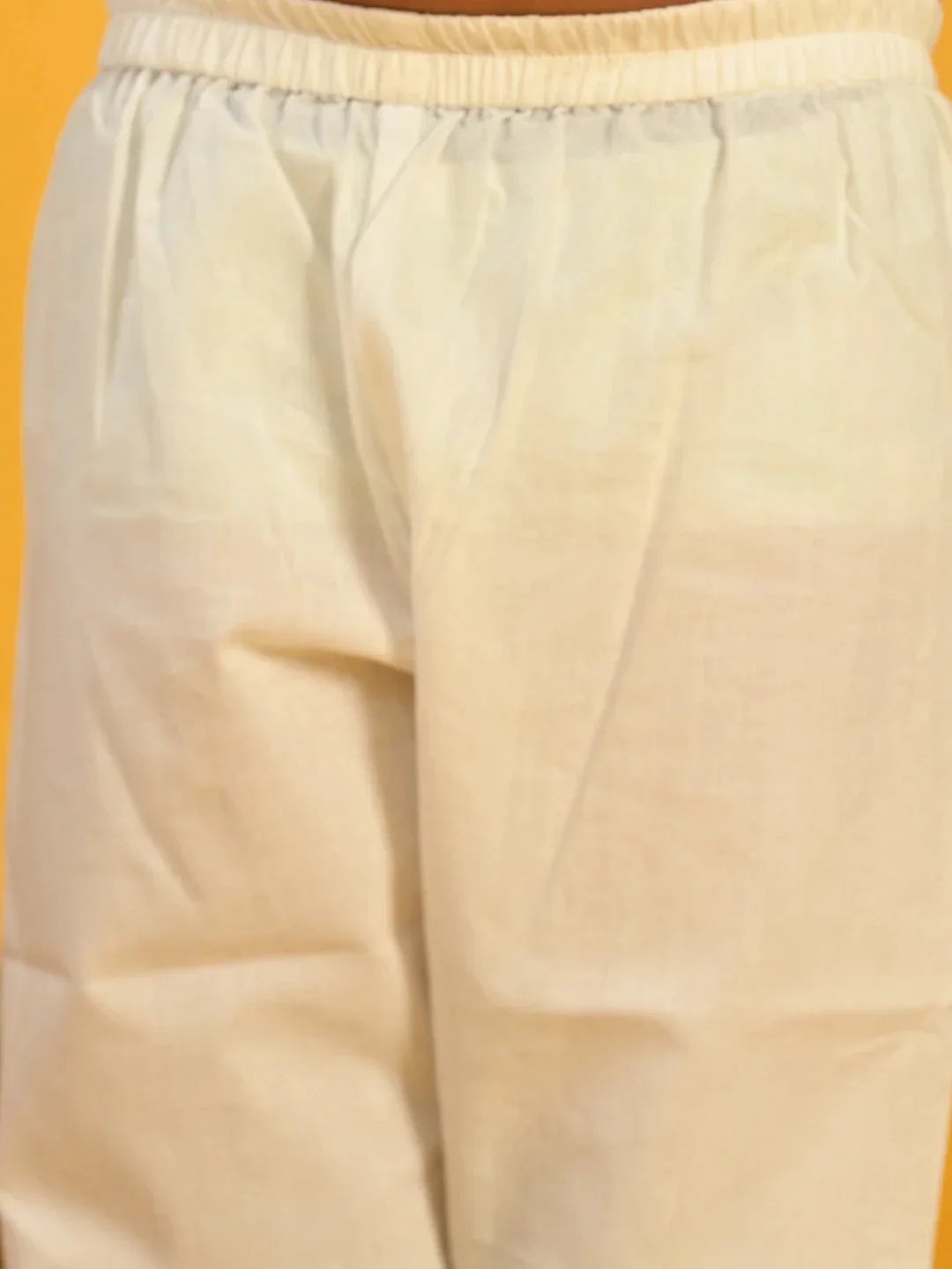 Boy - Cream Kurta with Elephant print Jacket with Pyjama