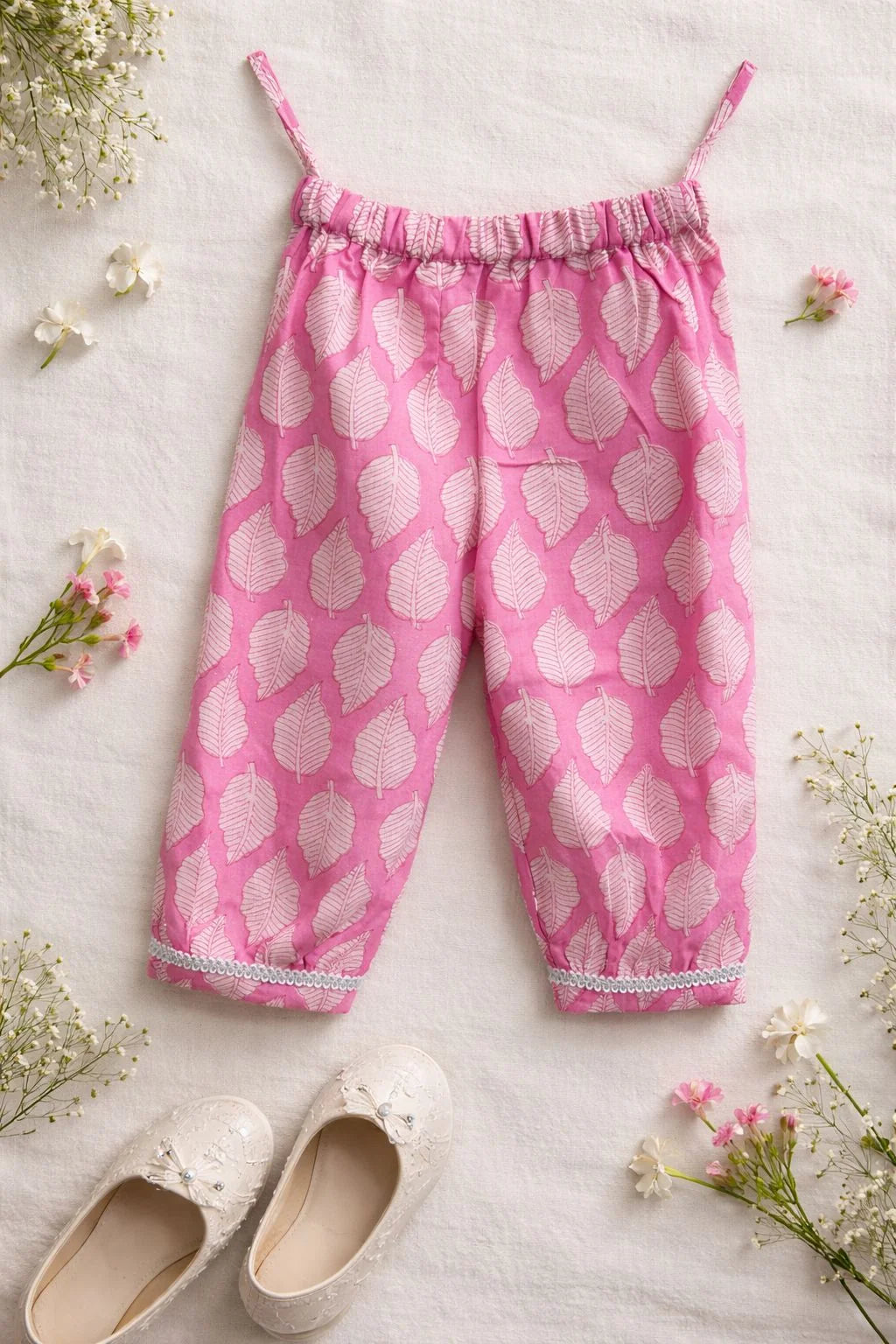 Girls - Pink Ethnic Cotton Kurta & Pant With Dupatta