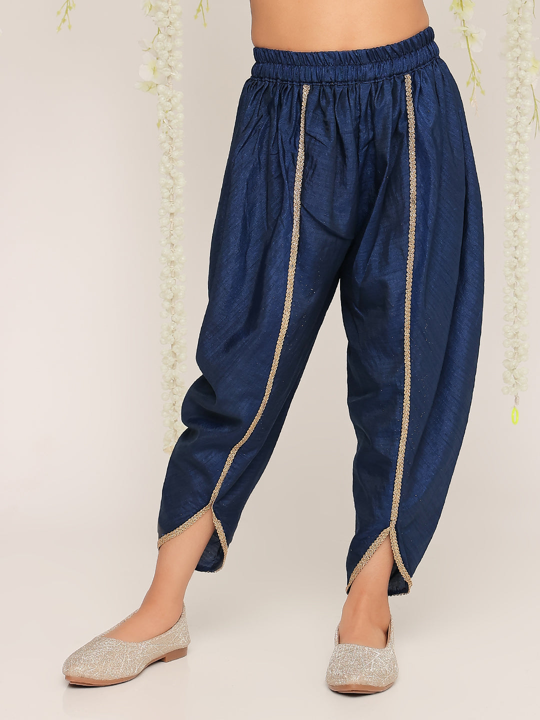 Girl - Navy Blue Dhoti Kurta Set