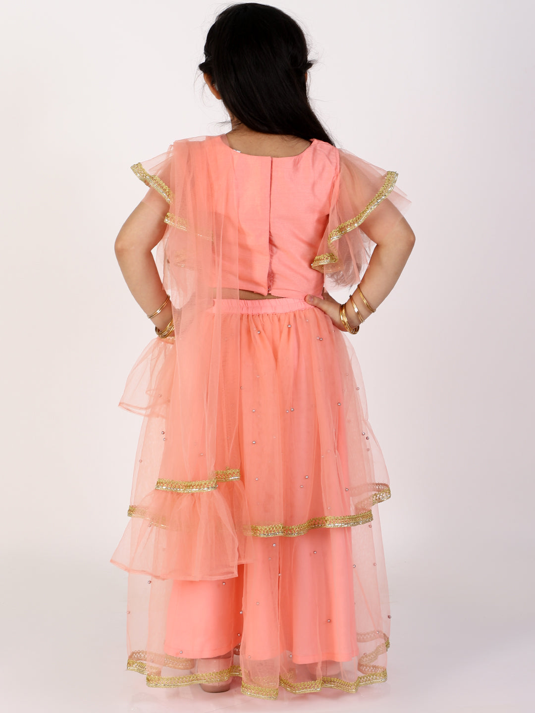 Girl - Peach Lehanga Choli