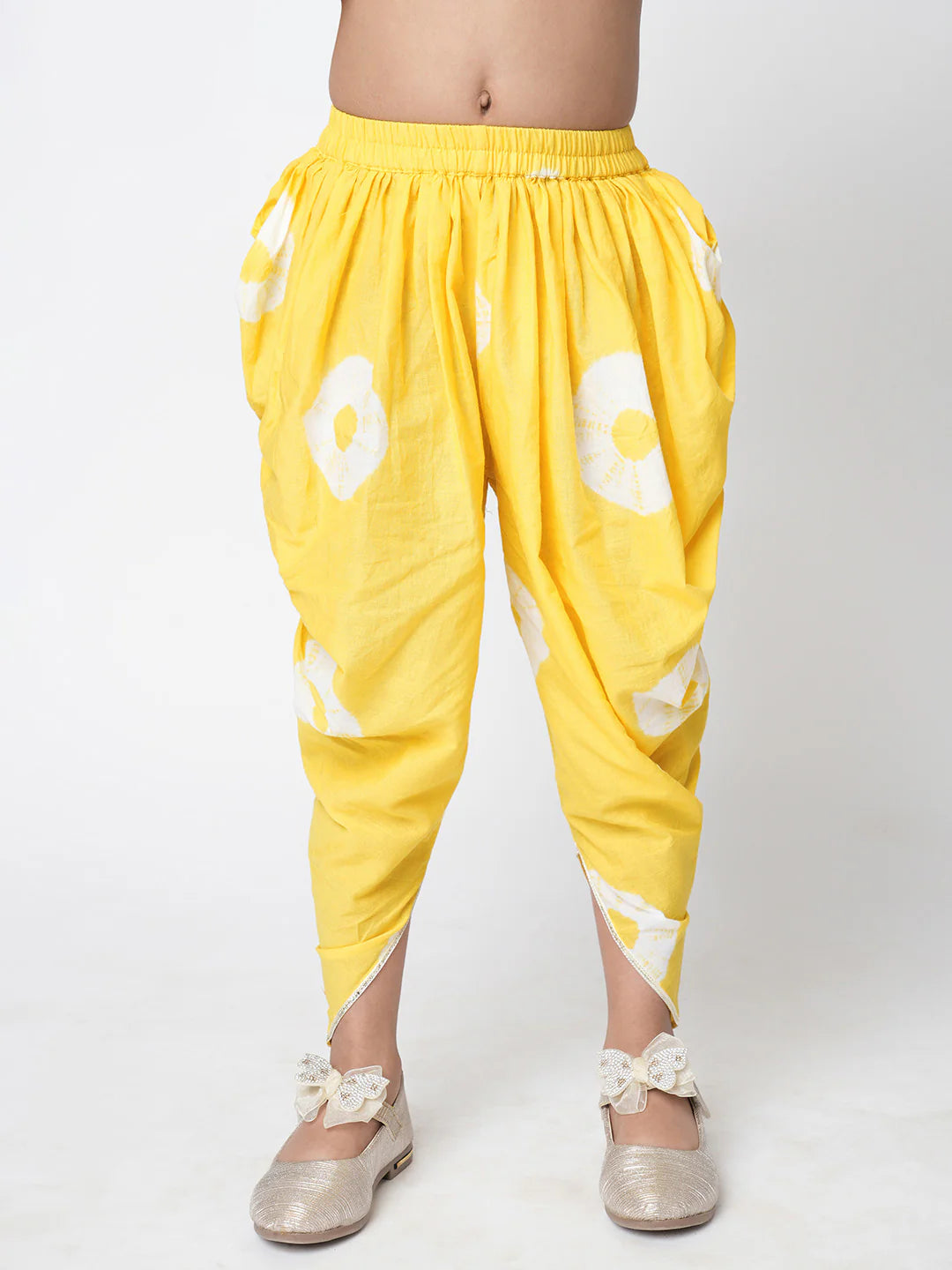 Girl - Yellow Cotton Kurta with Dhoti