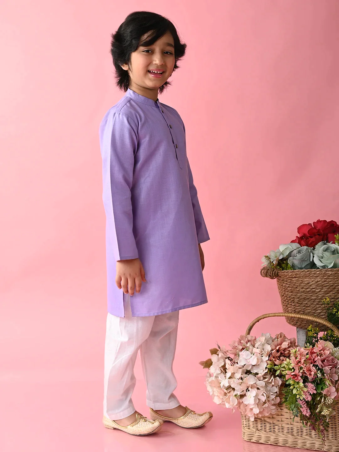 Boy - Mauve Cotton Kurta Set