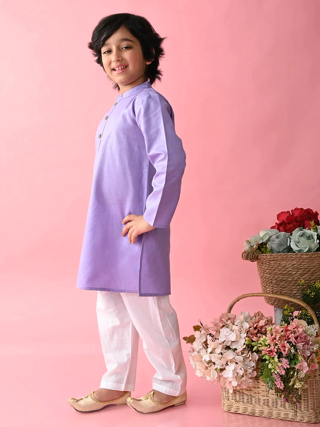 Boy - Mauve Cotton Kurta Set