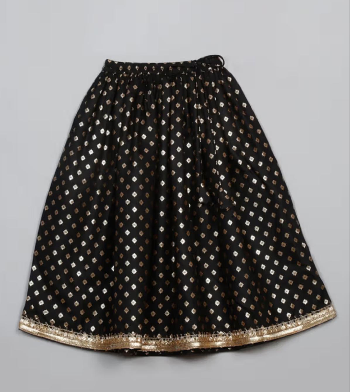Black Lehenga Choli with Maroon Dupatta