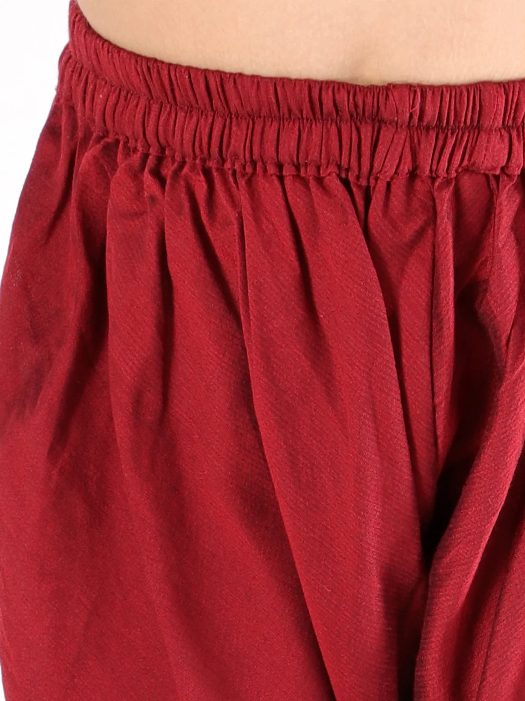 Girl - Maroon Mirror Work Kurta & Pyjama Set