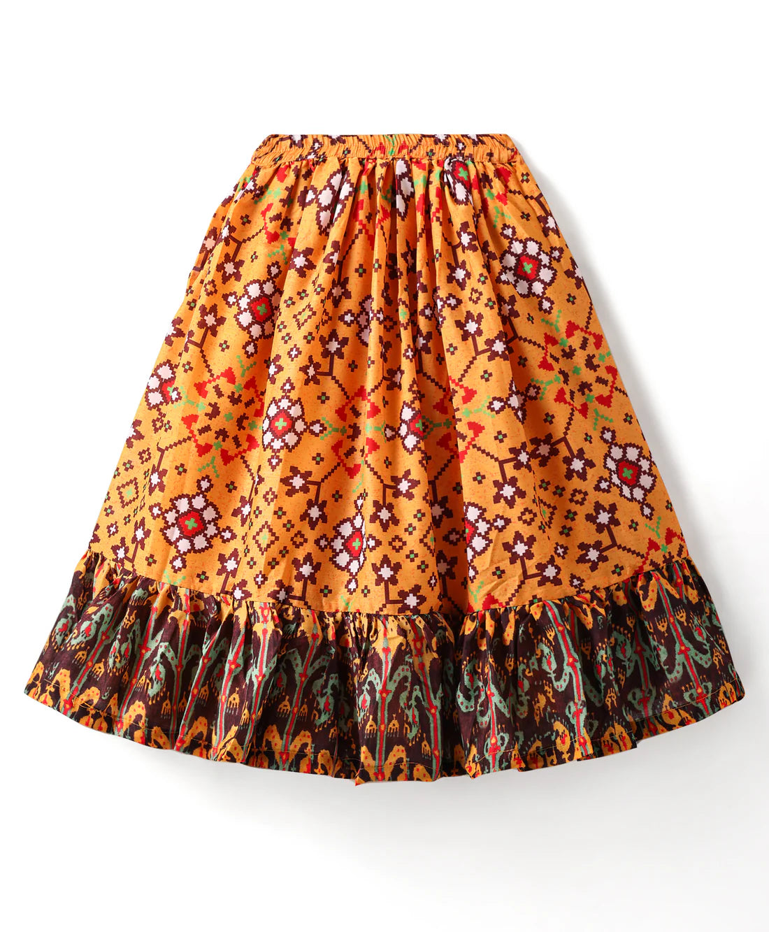 Girls Yellow embroidered Chanderi Silk Lehanga Choli & Dupatta