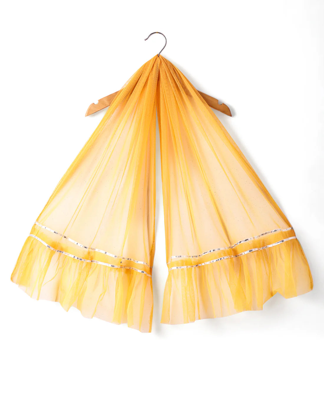 Girls Yellow embroidered Chanderi Silk Lehanga Choli & Dupatta