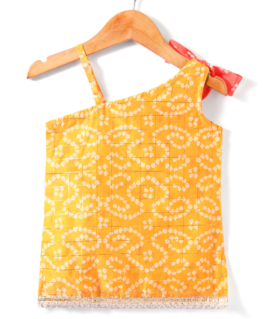 Girl - Yellow & Orange Chanderi Kurta Sharara Set