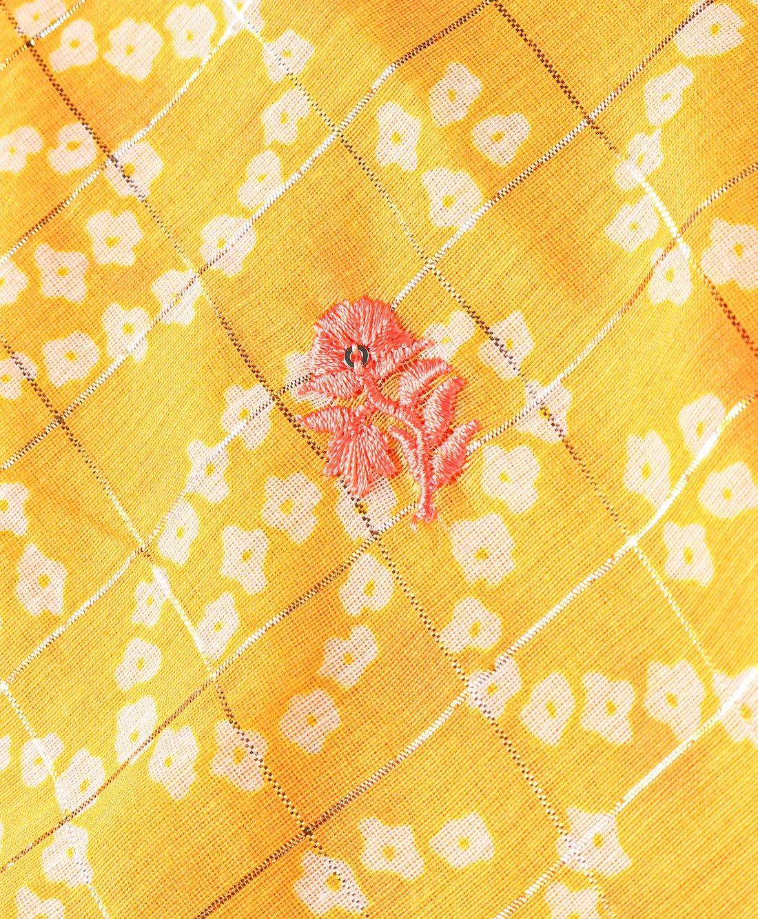 Girl - Yellow & Orange Chanderi Kurta Sharara Set