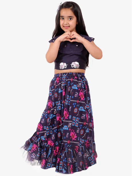 Girl - Navy Blue Lehanga Choli