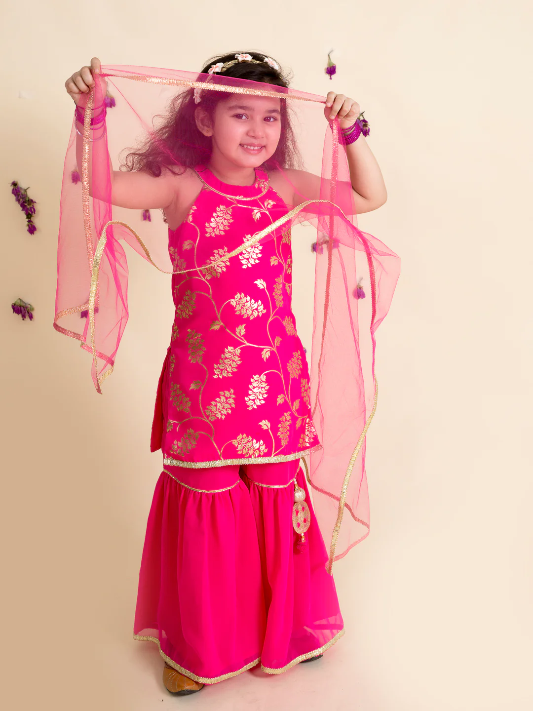 Girl - Pink Sharara Set