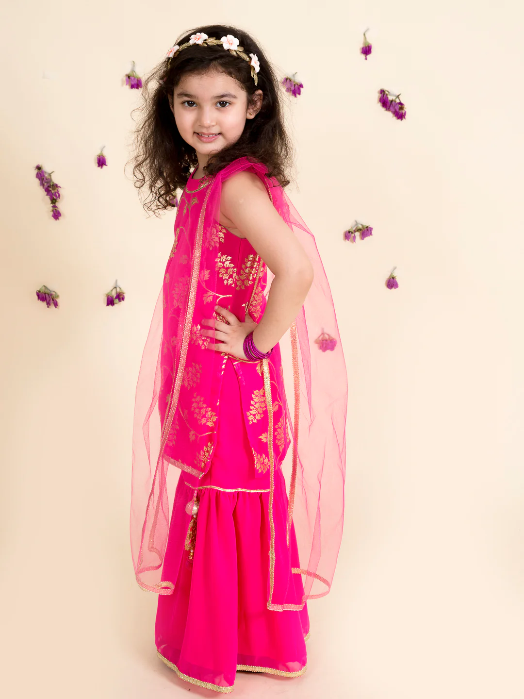 Girl - Pink Sharara Set