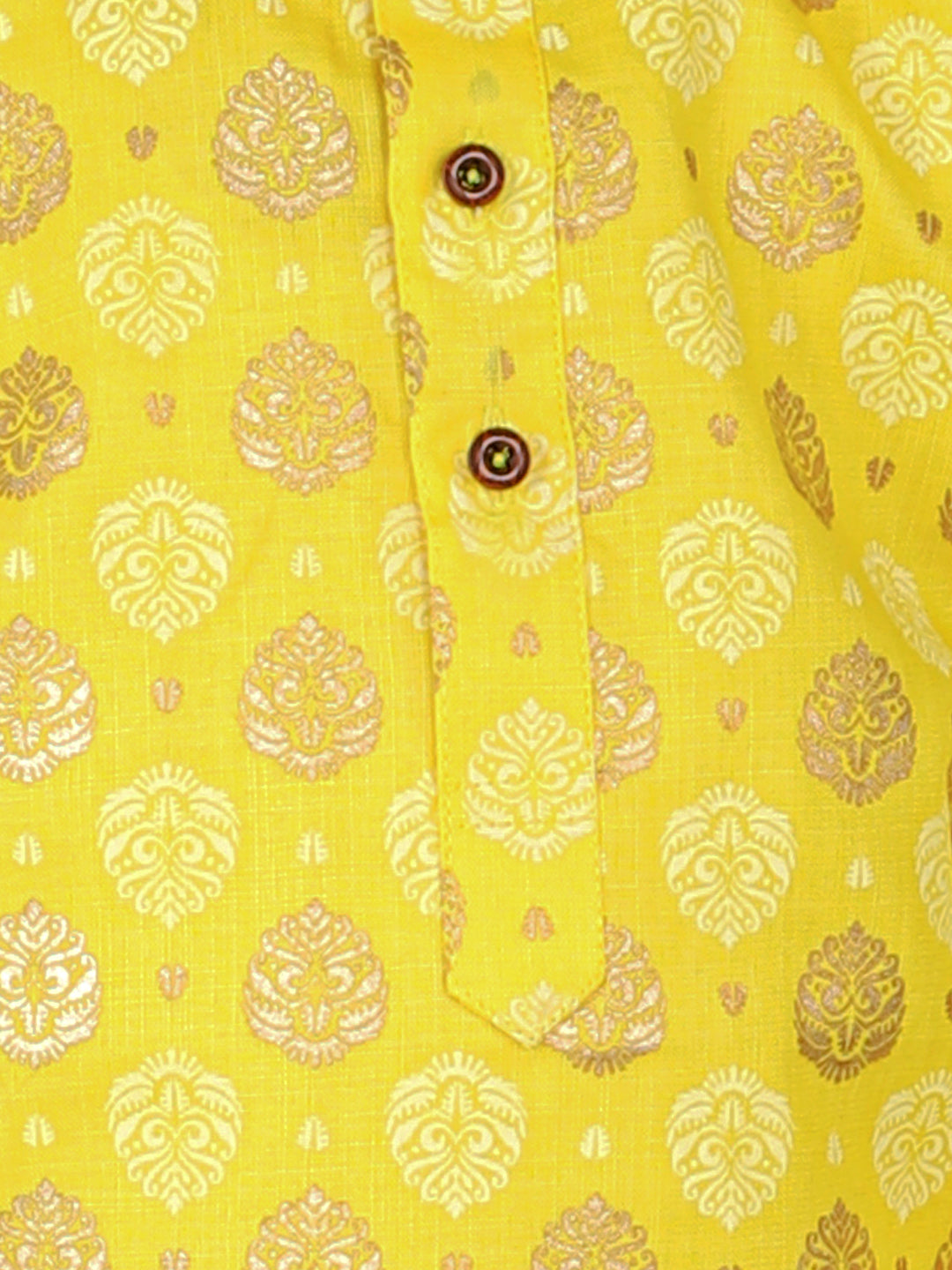 Boy - Yellow Cotton Kurta Pyjama Set