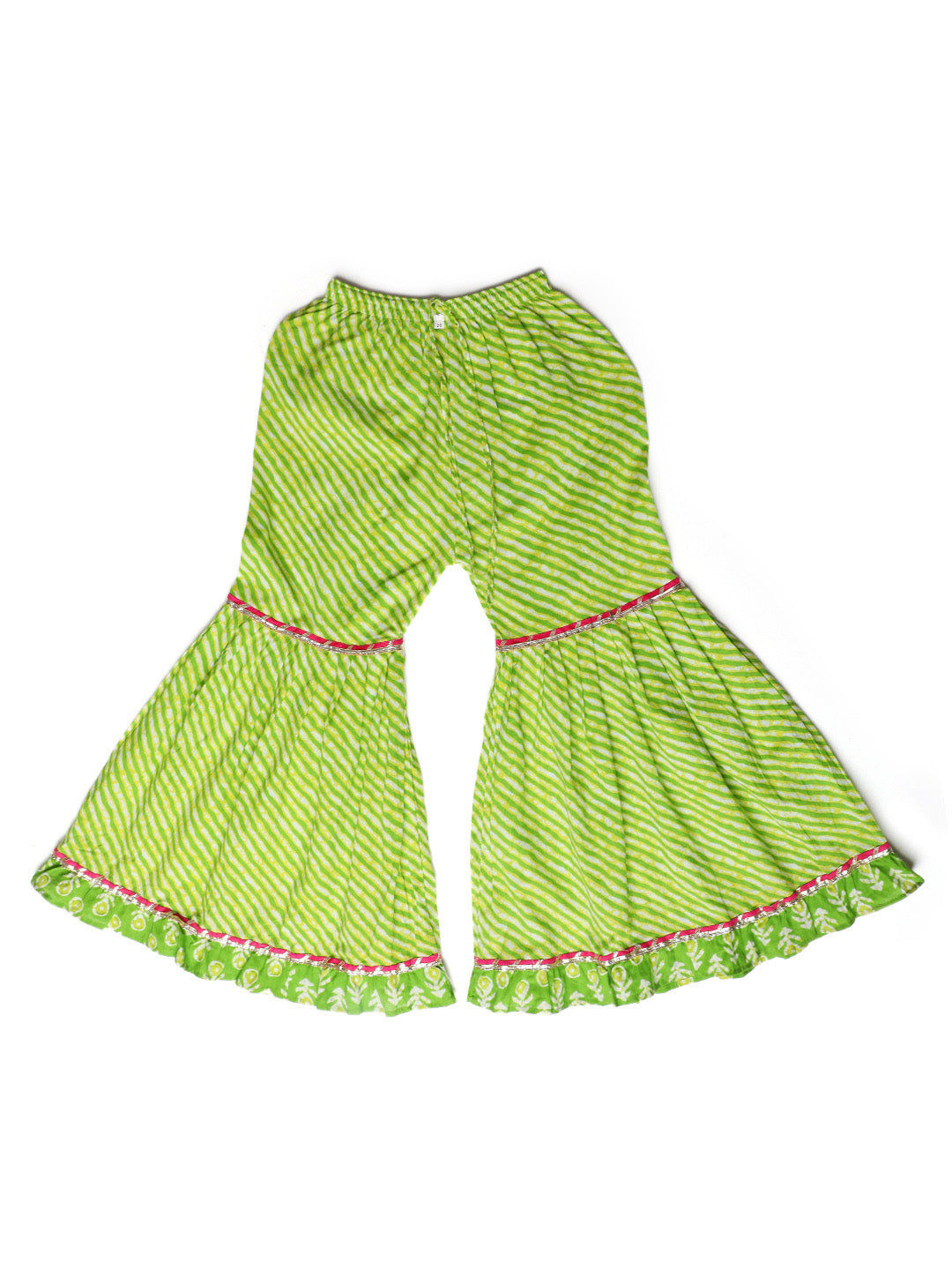Girl - Green Cotton Sharara Set with Dupatta