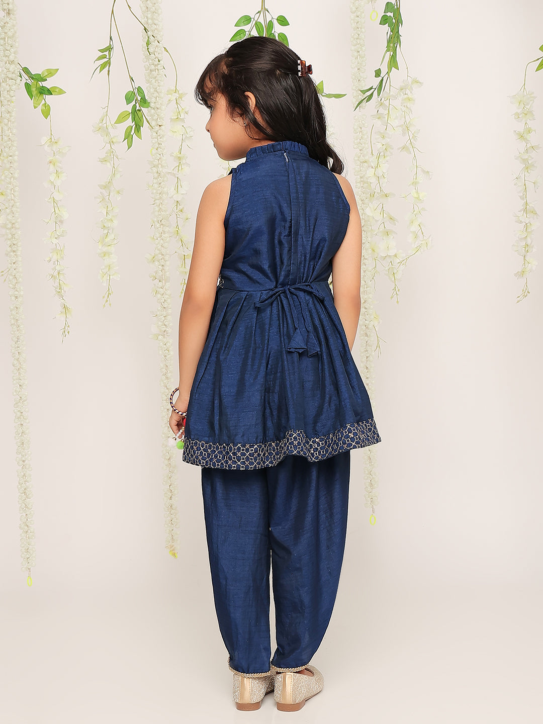 Girl - Navy Blue Dhoti Kurta Set