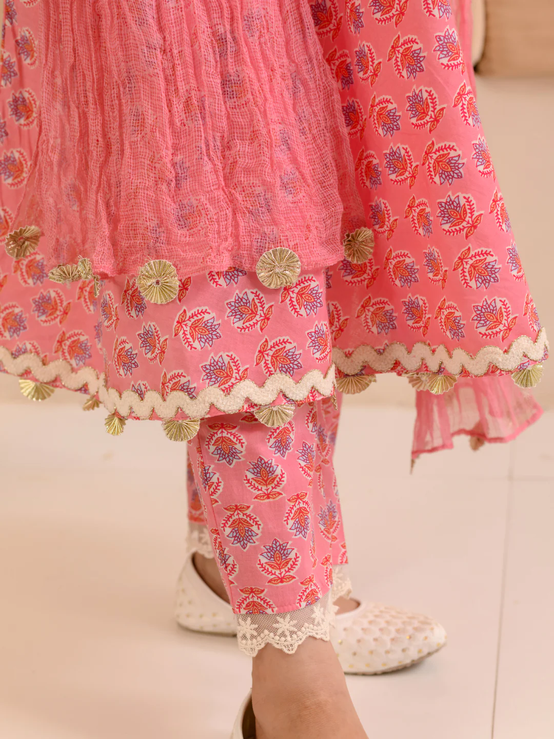 Girl - Cotton Pink Kurta with Pant Set