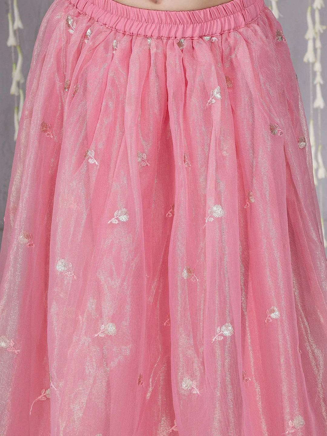 Girl - Pink Golden shade Lehanga with Choli and Dupatta