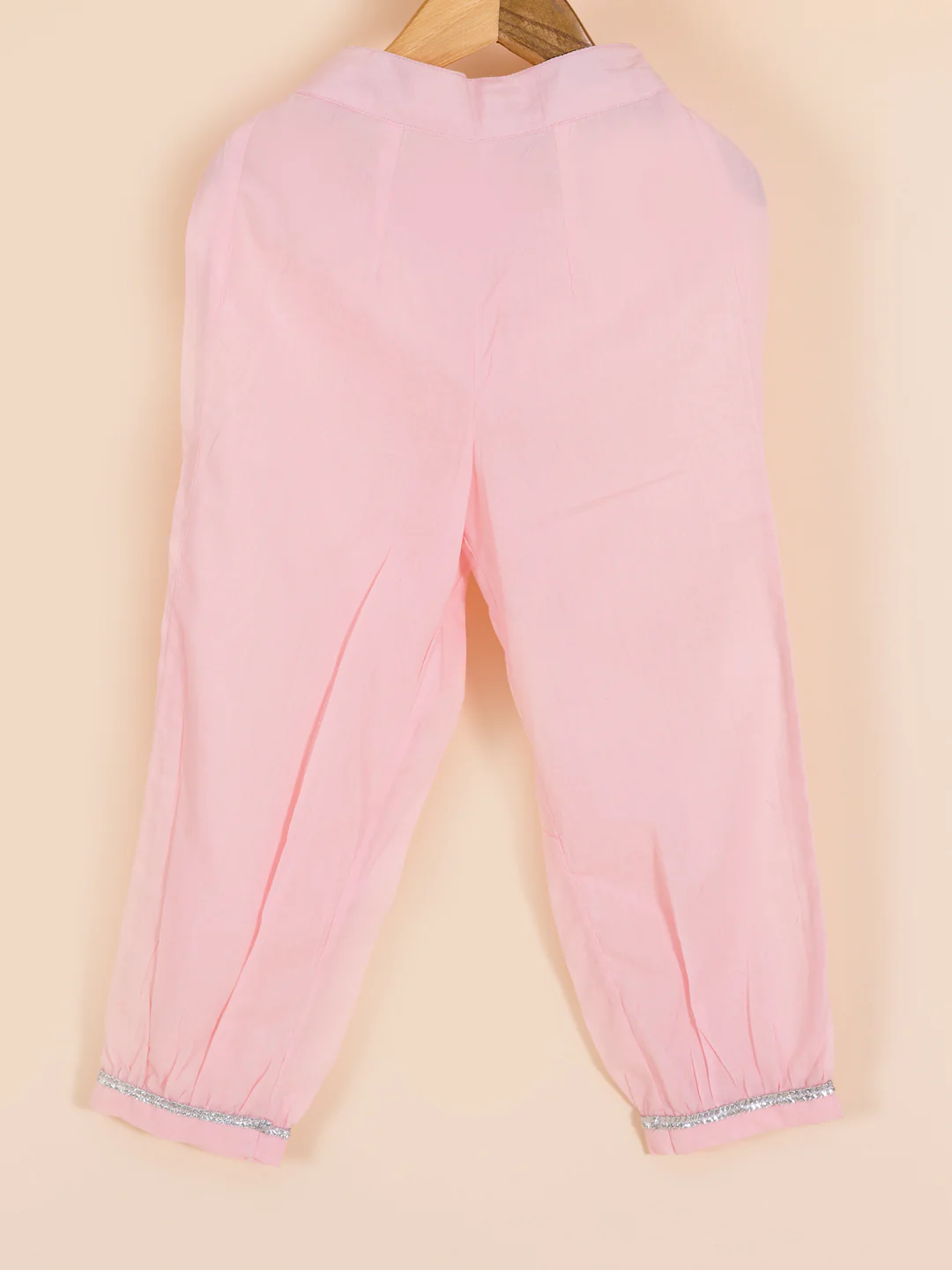 Girl - Pink Cotton Kurta Pant & Net Dupatta