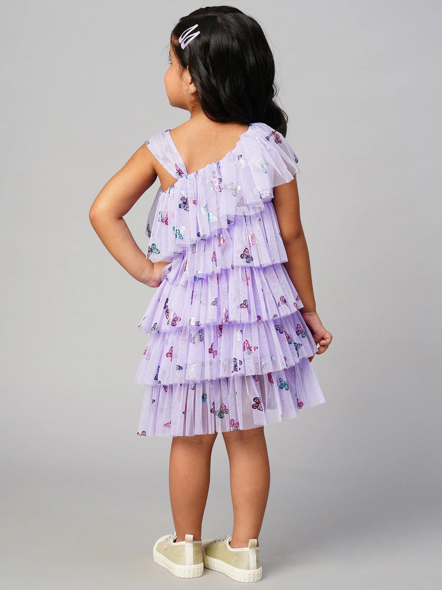 Girl - Lavender Tiered Shimmer Party Dress