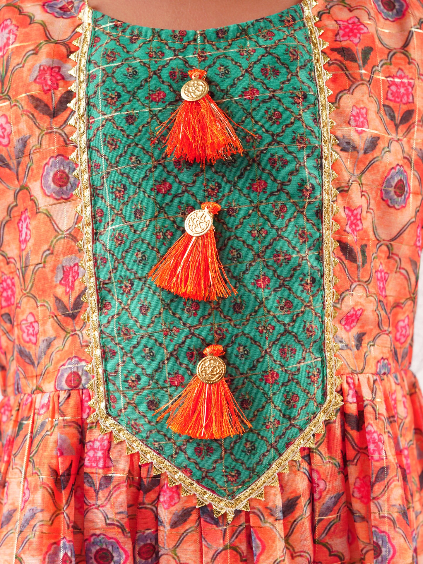 Girl - Kurta with Sharara Set Orange