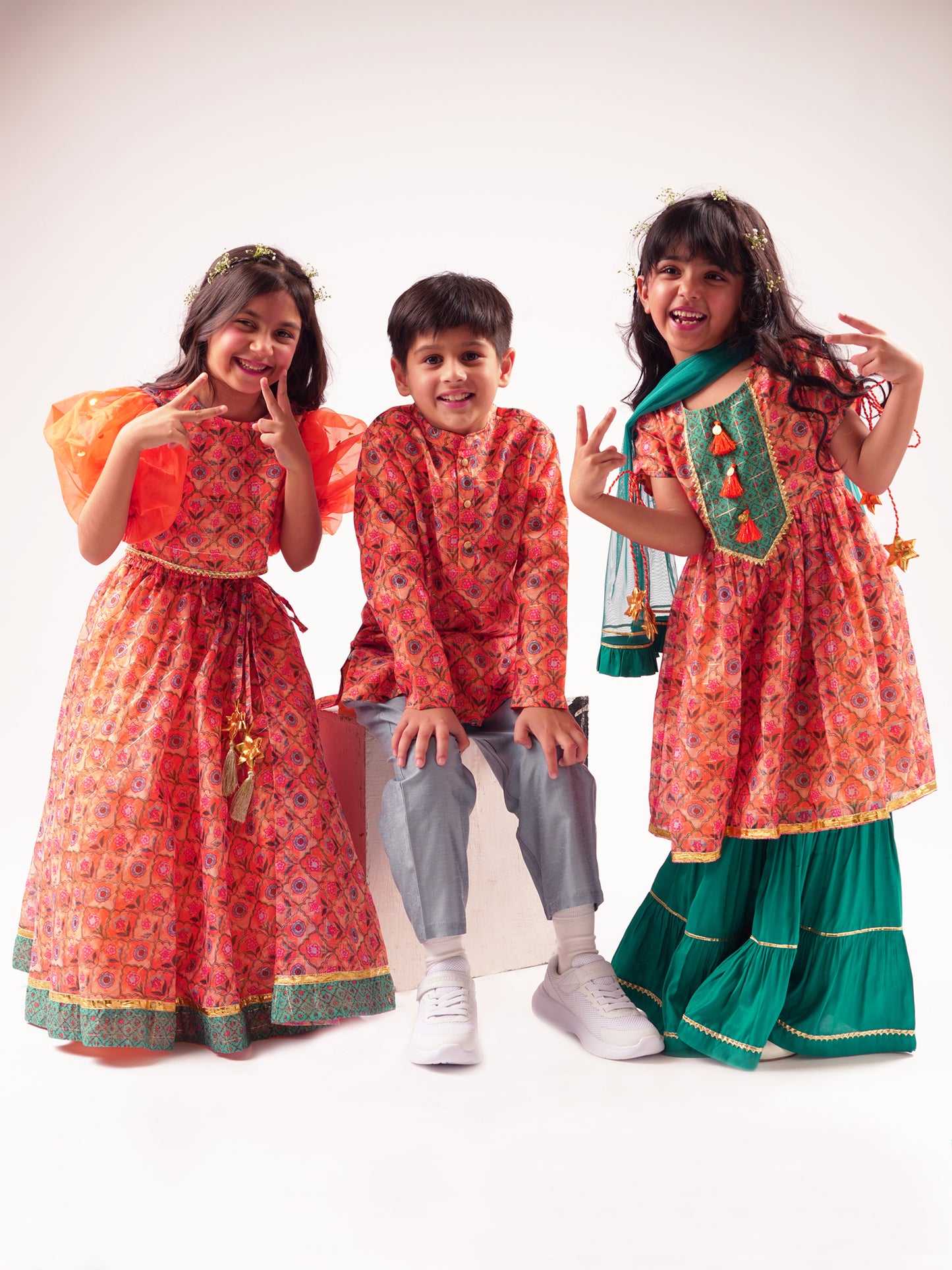 Girl - Kurta with Sharara Set Orange