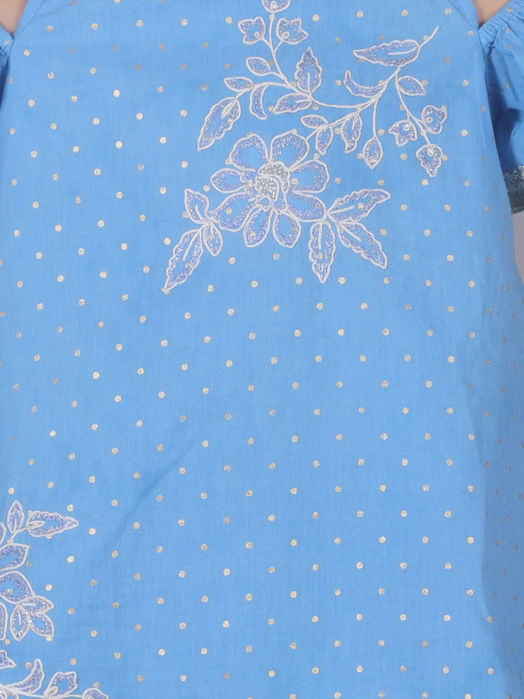 Girl - Blue Kurta with Sharara