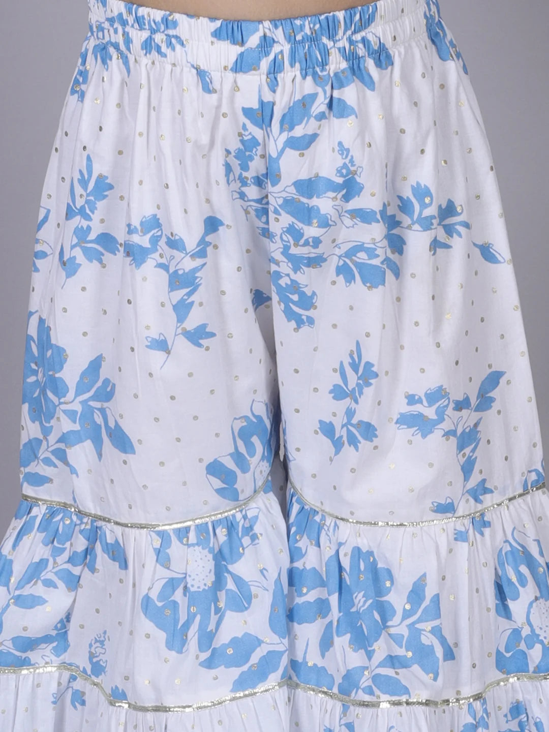 Girl - Blue Kurta with Sharara