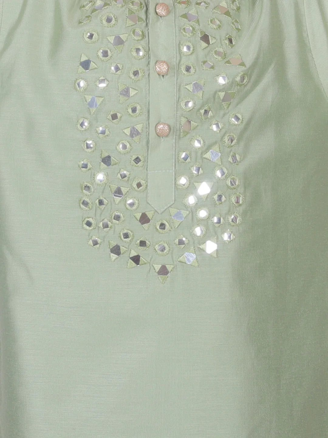 Boy - Green Kurta Pyjama with Mirror work