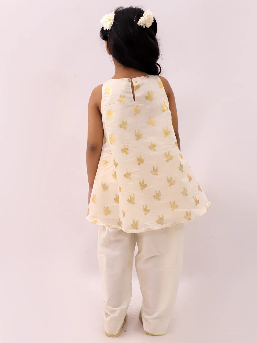 Girl - Off White Kurta and Dhoti Set
