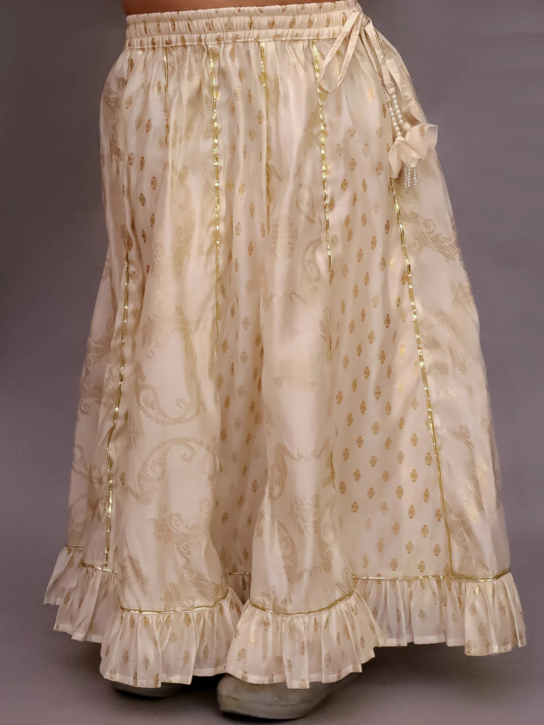 Girl - Off White Lehanga Choli Dupatta Set