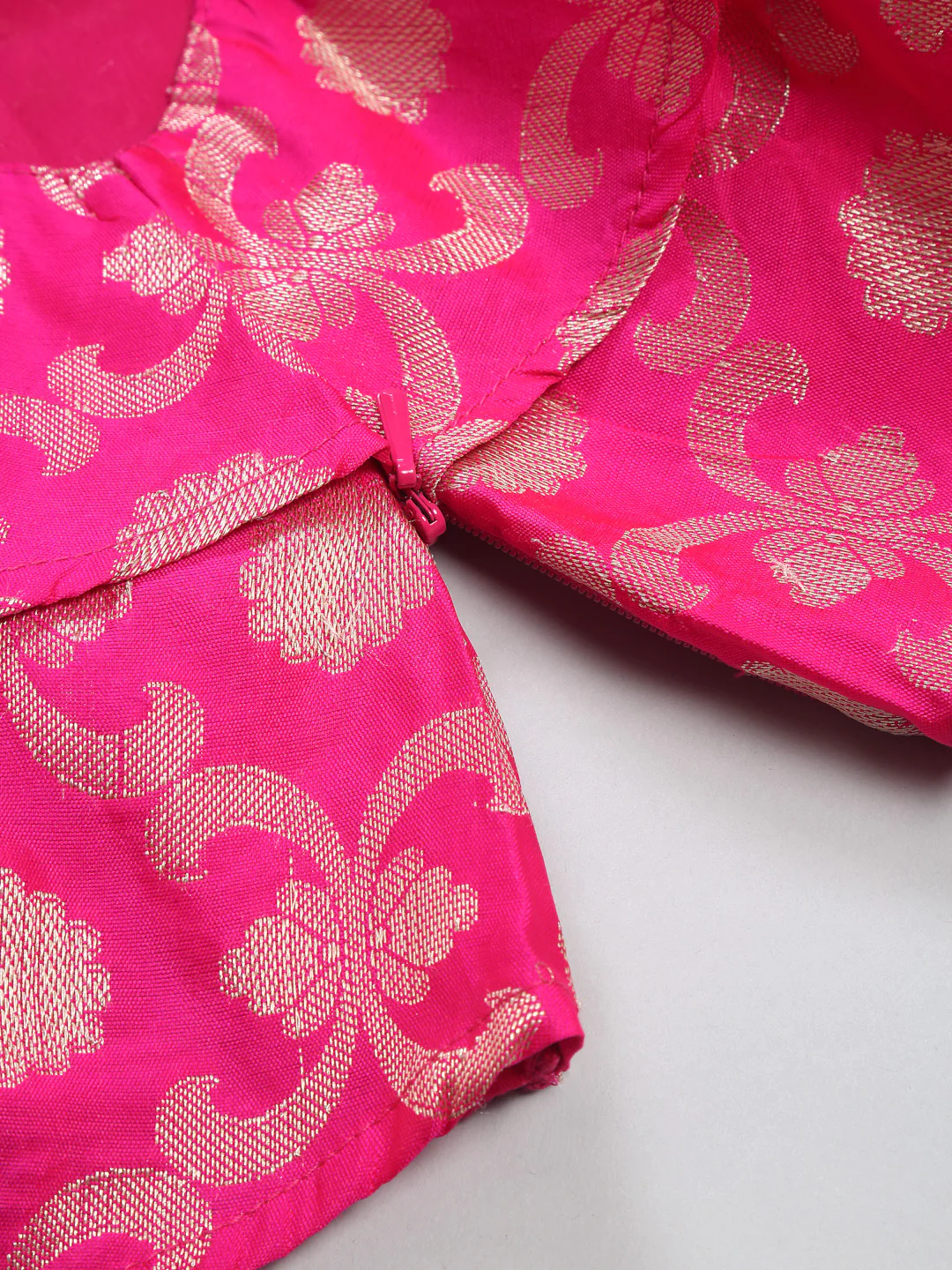 Girl - Orangish Yellow Lehanga With Sequence Work & Pink Choli