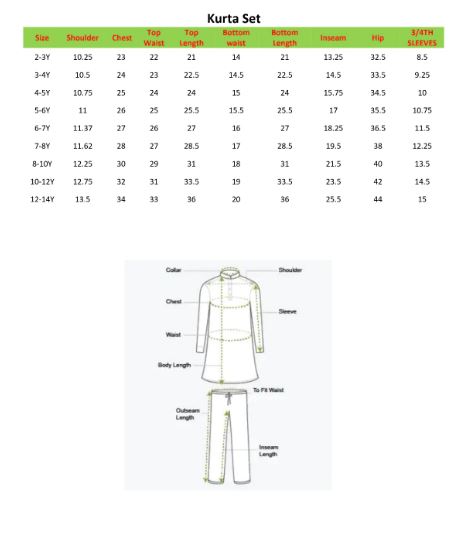 Girl - Cotton Pink Kurta with Offwhite Pant