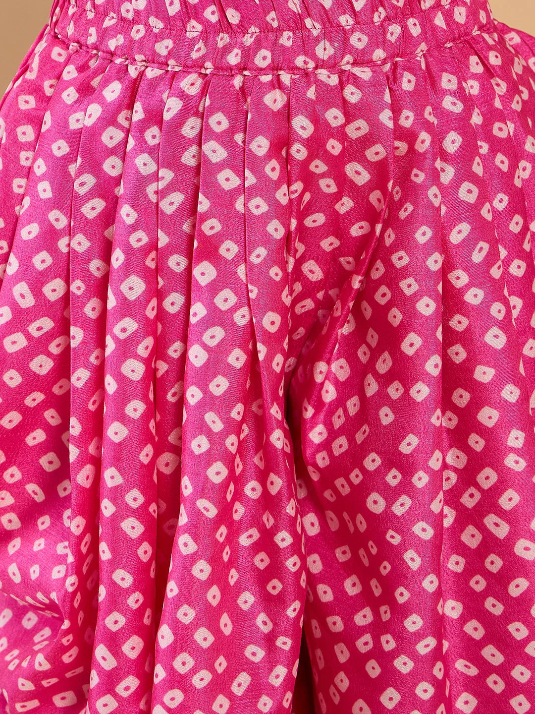 Girl Pink Dhoti, Kurta And Shrug Set