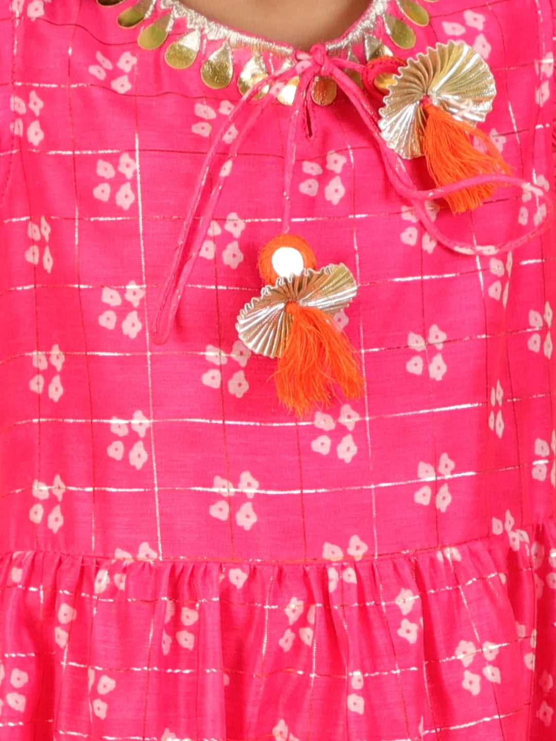 Girl - Pink & Orange Long Dress