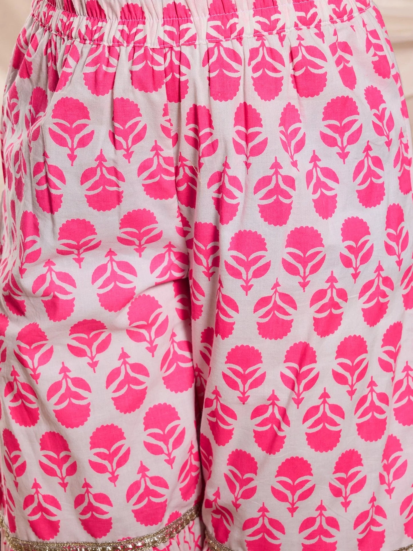 Girl - Pink Sharara Set with Dupatta