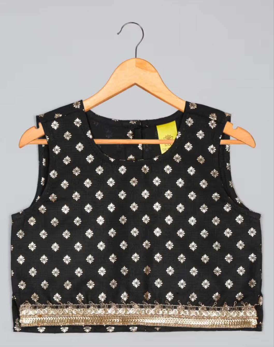 Black Lehenga Choli with Maroon Dupatta