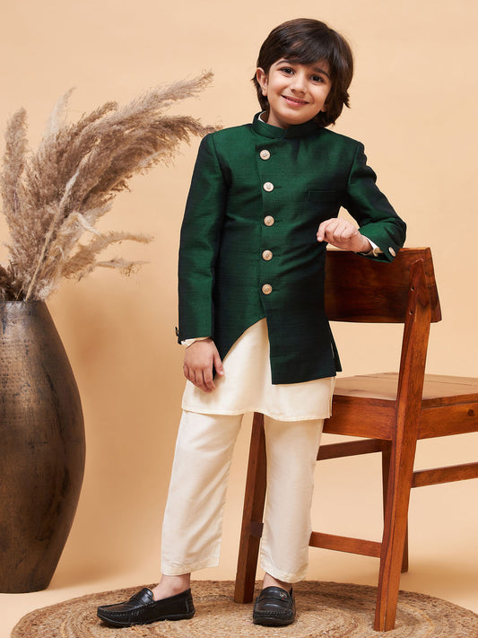 Boy - Shervani Green with Kurta and Pyjama