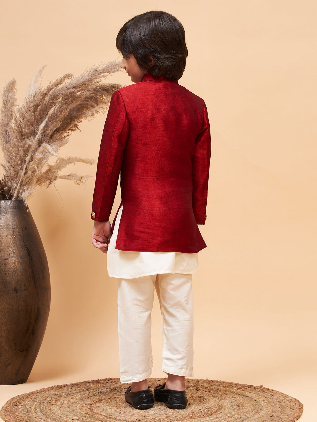 Boy- Red Shervani with Kurta and Pyjama