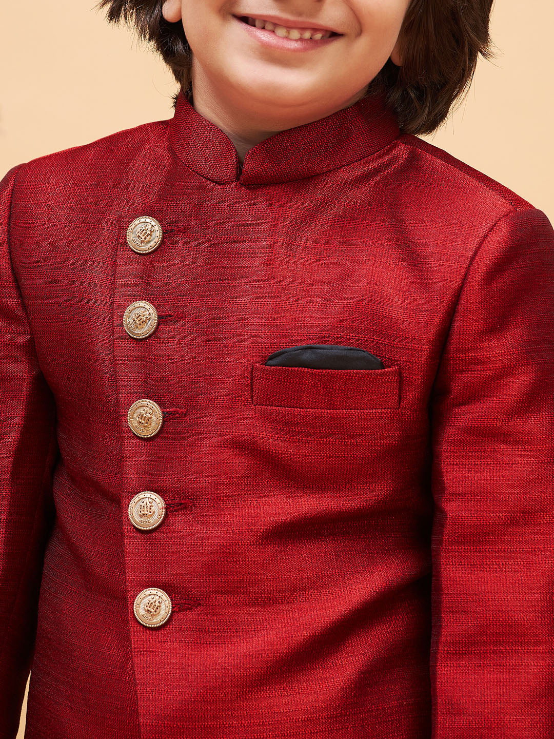 Boy- Red Shervani with Kurta and Pyjama