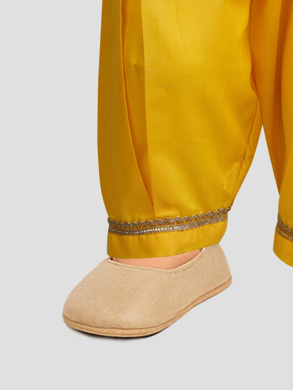 Girl - Yellow Cotton Bandhani Kurta Patiala Set
